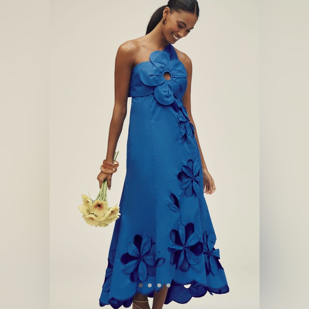 Anthropologie Amara One-Shoulder Cutwork
Midi Dress - NWT